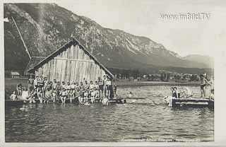 Badegäste am Presseggersee - Hermagor - alte historische Fotos Ansichten Bilder Aufnahmen Ansichtskarten 
