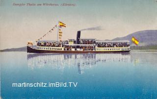 Klagenfurt, Wörthersee Schiffahrt Dampfer Thalia - alte historische Fotos Ansichten Bilder Aufnahmen Ansichtskarten 
