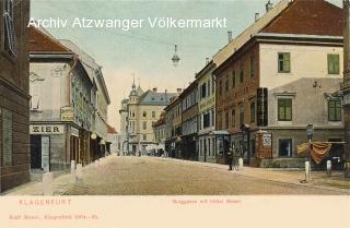 Klagenfurt Burggasse mit Hotel Moser  - Innere Stadt  (2. Bez) - alte historische Fotos Ansichten Bilder Aufnahmen Ansichtskarten 