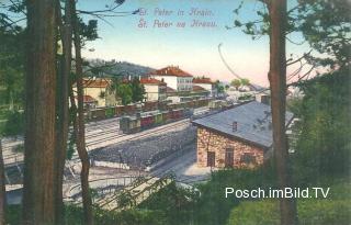 St. Peter in Krain, Bahnhof  - Innerkrainer-Karstgegend (Notranjsko-kra - alte historische Fotos Ansichten Bilder Aufnahmen Ansichtskarten 