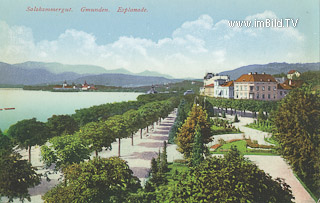 Salzkammergut, Gmunden, Esplonade - Oberösterreich - alte historische Fotos Ansichten Bilder Aufnahmen Ansichtskarten 