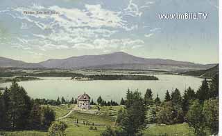 Blick von Oberaichwald auf den Faakersee - Faak am See - alte historische Fotos Ansichten Bilder Aufnahmen Ansichtskarten 