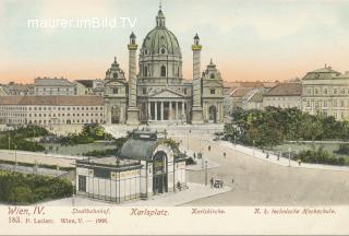 Karlskirche - Stadtbahnhof - Wien - alte historische Fotos Ansichten Bilder Aufnahmen Ansichtskarten 