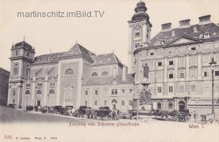 Wien, Freyung mit Schottenpfarrkirche - Wien - alte historische Fotos Ansichten Bilder Aufnahmen Ansichtskarten 