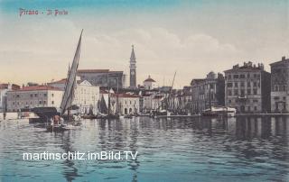 Piran Hafen - Küsten- und Karstgebiet (Obalno-kraška) - alte historische Fotos Ansichten Bilder Aufnahmen Ansichtskarten 