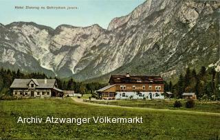 Ribčev Laz (Fischgereuth), Hotel Zlatorog  - Slowenien - alte historische Fotos Ansichten Bilder Aufnahmen Ansichtskarten 