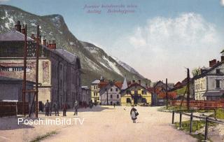 Wocheinerbahn - Assling Bahnhofstraße mit Bahnhof  - Slowenien - alte historische Fotos Ansichten Bilder Aufnahmen Ansichtskarten 