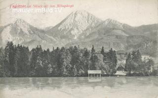 Faakersee Insel mit Mittagskogel - Faak am See - alte historische Fotos Ansichten Bilder Aufnahmen Ansichtskarten 