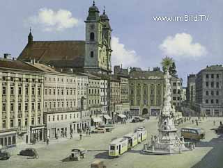 Linz - Hauptplatz - Oberösterreich - alte historische Fotos Ansichten Bilder Aufnahmen Ansichtskarten 