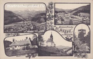 5 Bild Litho Karte - St. Aegyd am Neuwalde - Niederösterreich - alte historische Fotos Ansichten Bilder Aufnahmen Ansichtskarten 