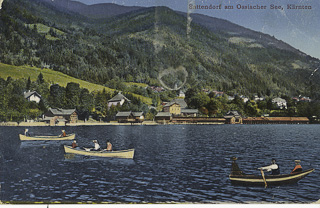 Sattendorf vom See - Treffen am Ossiacher See - alte historische Fotos Ansichten Bilder Aufnahmen Ansichtskarten 