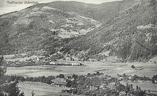 Blick von Töbring nach Treffen - Treffen am Ossiacher See - alte historische Fotos Ansichten Bilder Aufnahmen Ansichtskarten 