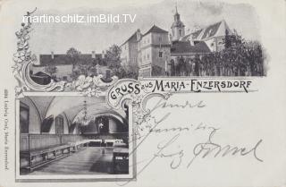 2 Bild Litho Karte - Maria Enzersdorf - Niederösterreich - alte historische Fotos Ansichten Bilder Aufnahmen Ansichtskarten 