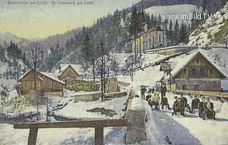 Rodelpartie am Loibl - Klagenfurt Land - alte historische Fotos Ansichten Bilder Aufnahmen Ansichtskarten 
