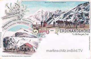 2 Bild Litho Karte - Ferdinandshöhe auf dem Stilf - Trentino Südtirol - alte historische Fotos Ansichten Bilder Aufnahmen Ansichtskarten 