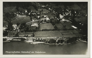 Luftbildaufnahme Sattendorf - Treffen am Ossiacher See - alte historische Fotos Ansichten Bilder Aufnahmen Ansichtskarten 