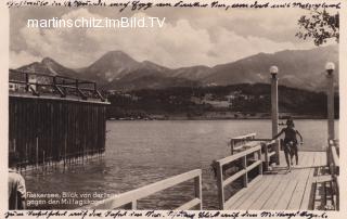 Faak am See, Schiffsanlegestelle auf der Insel - Faak am See - alte historische Fotos Ansichten Bilder Aufnahmen Ansichtskarten 