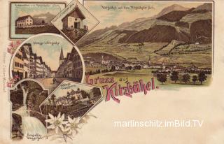 6 Bild Litho Karte - Kitzbühel - Tirol - alte historische Fotos Ansichten Bilder Aufnahmen Ansichtskarten 