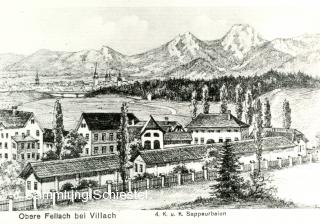 Die Hensel-Kaserne gegründet 1912 - Obere Fellach - alte historische Fotos Ansichten Bilder Aufnahmen Ansichtskarten 