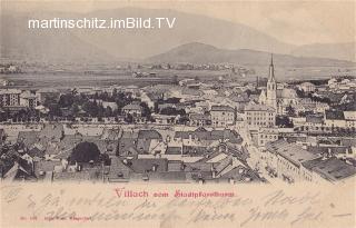 Villach vom Stadtpfarrturm - Villach - alte historische Fotos Ansichten Bilder Aufnahmen Ansichtskarten 