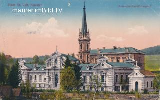 St. Veit mit Kronprinz Rudolfs Spital - Sankt Veit an der Glan - alte historische Fotos Ansichten Bilder Aufnahmen Ansichtskarten 