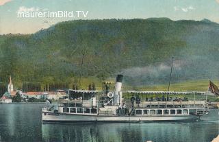 Ossiach mit Dampfschiff Landskron - Feldkirchen - alte historische Fotos Ansichten Bilder Aufnahmen Ansichtskarten 