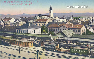Bahnhof St. Pölten - Niederösterreich - alte historische Fotos Ansichten Bilder Aufnahmen Ansichtskarten 