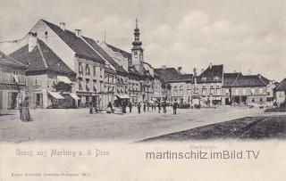 Marburg an der Drau, Hauptplatz - Slowenien - alte historische Fotos Ansichten Bilder Aufnahmen Ansichtskarten 