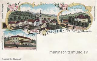 3 Bild Litho Karte - Witschein  - Draugegend (Podravska) - alte historische Fotos Ansichten Bilder Aufnahmen Ansichtskarten 