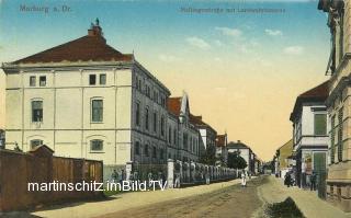 Marburg an der Drau, Mellingerstraße mit Landwehrk - Slowenien - alte historische Fotos Ansichten Bilder Aufnahmen Ansichtskarten 