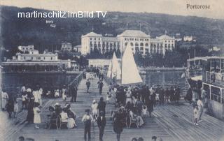 Portorose mit Kapinslki Palace Hotel - Slowenien - alte historische Fotos Ansichten Bilder Aufnahmen Ansichtskarten 