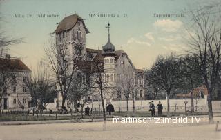 Marburg, Tappeinerplatz mit Villa Dr. Feldbacher - Slowenien - alte historische Fotos Ansichten Bilder Aufnahmen Ansichtskarten 
