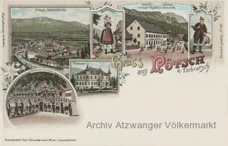 6 Bild Litho Karte Nötsch am Dobratsch - Nötsch im Gailtal - alte historische Fotos Ansichten Bilder Aufnahmen Ansichtskarten 