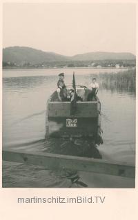 Motorboot der Gutsverwaltung - Faak am See - alte historische Fotos Ansichten Bilder Aufnahmen Ansichtskarten 
