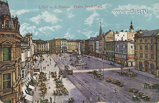 Linz - Franz Josef Platz - Oberösterreich - alte historische Fotos Ansichten Bilder Aufnahmen Ansichtskarten 
