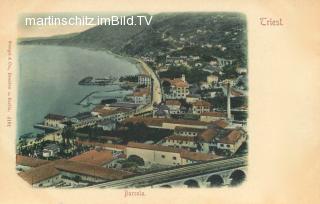 Barcola mit Golf von Triest  - Italien - alte historische Fotos Ansichten Bilder Aufnahmen Ansichtskarten 