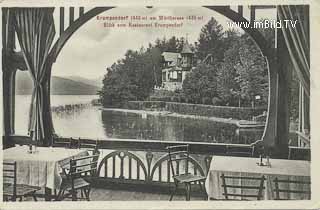 Blick vom Restaurant Krumpendorf - Krumpendorf am Wörther See - alte historische Fotos Ansichten Bilder Aufnahmen Ansichtskarten 
