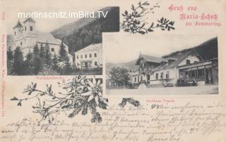 2 Bild Litho Karte - Maria Schutz am Semmering  - Niederösterreich - alte historische Fotos Ansichten Bilder Aufnahmen Ansichtskarten 