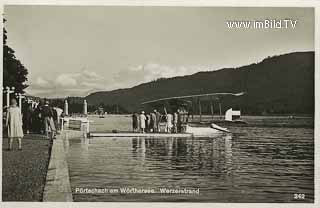 Pörtschach - Werzerstrand - Wasserflugzeug - Klagenfurt Land - alte historische Fotos Ansichten Bilder Aufnahmen Ansichtskarten 
