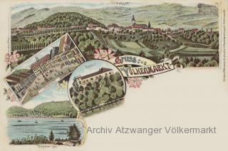 4 Bild Litho Karte - Völkermarkt - Kärnten - alte historische Fotos Ansichten Bilder Aufnahmen Ansichtskarten 