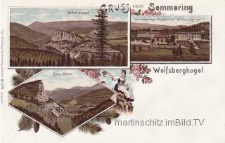 3 Bild Litho Karte - Semmering - Neunkirchen - alte historische Fotos Ansichten Bilder Aufnahmen Ansichtskarten 