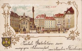 Wien, Am Hof mt Mariensäule - Wien - alte historische Fotos Ansichten Bilder Aufnahmen Ansichtskarten 