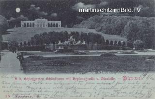 Wien, K. K Schlossgarten - Mondscheinkarte - Wien - alte historische Fotos Ansichten Bilder Aufnahmen Ansichtskarten 