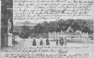 Gloriette und Neptungrotte im f.f. Schloßgarten - Wien 13.,Hietzing - alte historische Fotos Ansichten Bilder Aufnahmen Ansichtskarten 