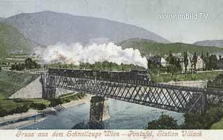 Schnellzug Wien, Station Villach - Villach-St. Martin - alte historische Fotos Ansichten Bilder Aufnahmen Ansichtskarten 