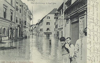 Hochwasser Villach - alte historische Fotos Ansichten Bilder Aufnahmen Ansichtskarten 