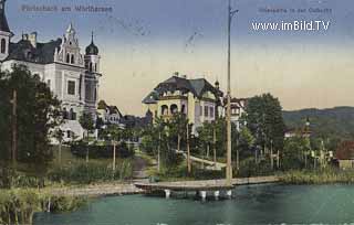 Villenpartie in der Ostbucht - Klagenfurt Land - alte historische Fotos Ansichten Bilder Aufnahmen Ansichtskarten 