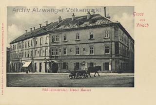 Villach Südbahnstrasse, Hotel Mosser - Villach-Innere Stadt - alte historische Fotos Ansichten Bilder Aufnahmen Ansichtskarten 