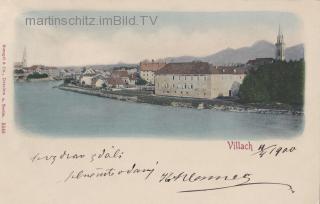Villach Draulände - Verlag Stengel & Co., Dresden - Villach-Innere Stadt - alte historische Fotos Ansichten Bilder Aufnahmen Ansichtskarten 