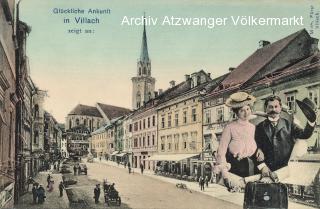 Villach Hauptplatz, Ankunftkarte  - Villach-Innere Stadt - alte historische Fotos Ansichten Bilder Aufnahmen Ansichtskarten 